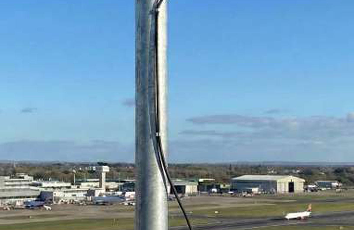 Outdoor wind and weather monitoring equipment installed in the field.